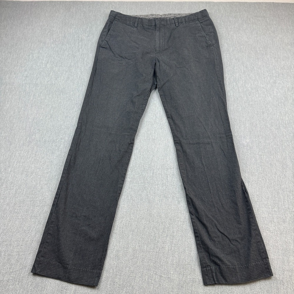 Bonobos Pants Mens 34X34 Fit 34X32 Gray Houndstooth Chino Golf‎ Straight Cotton